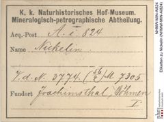 Etiketten zu Nickelin (NHMW-MIN-Ai824)
